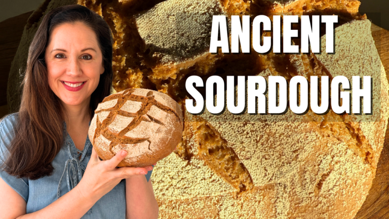 ancient einkorn sourdough bread made with fresh milled flour