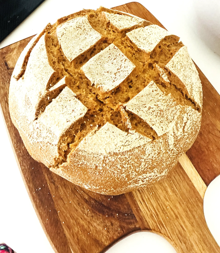 fresh milled sourdough bread hard white wheat beginner loaf homemade