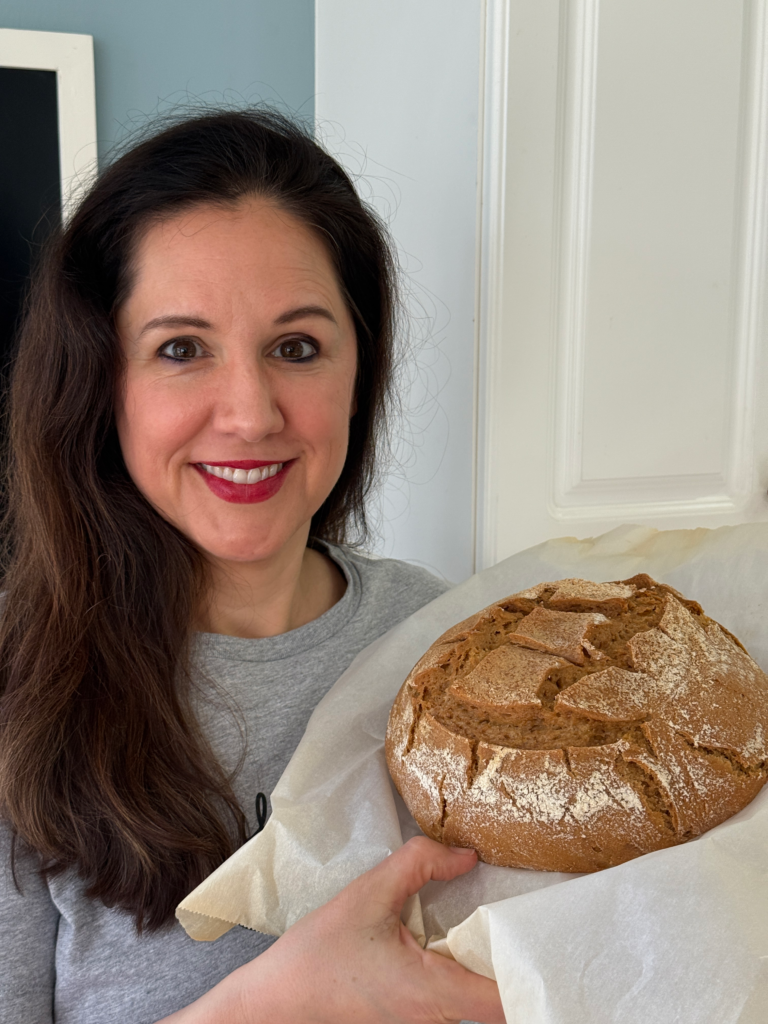 same day einkorn sourdough bread made with fresh milled flour